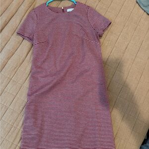 Calvin Klein Red and White Patterned Dress
